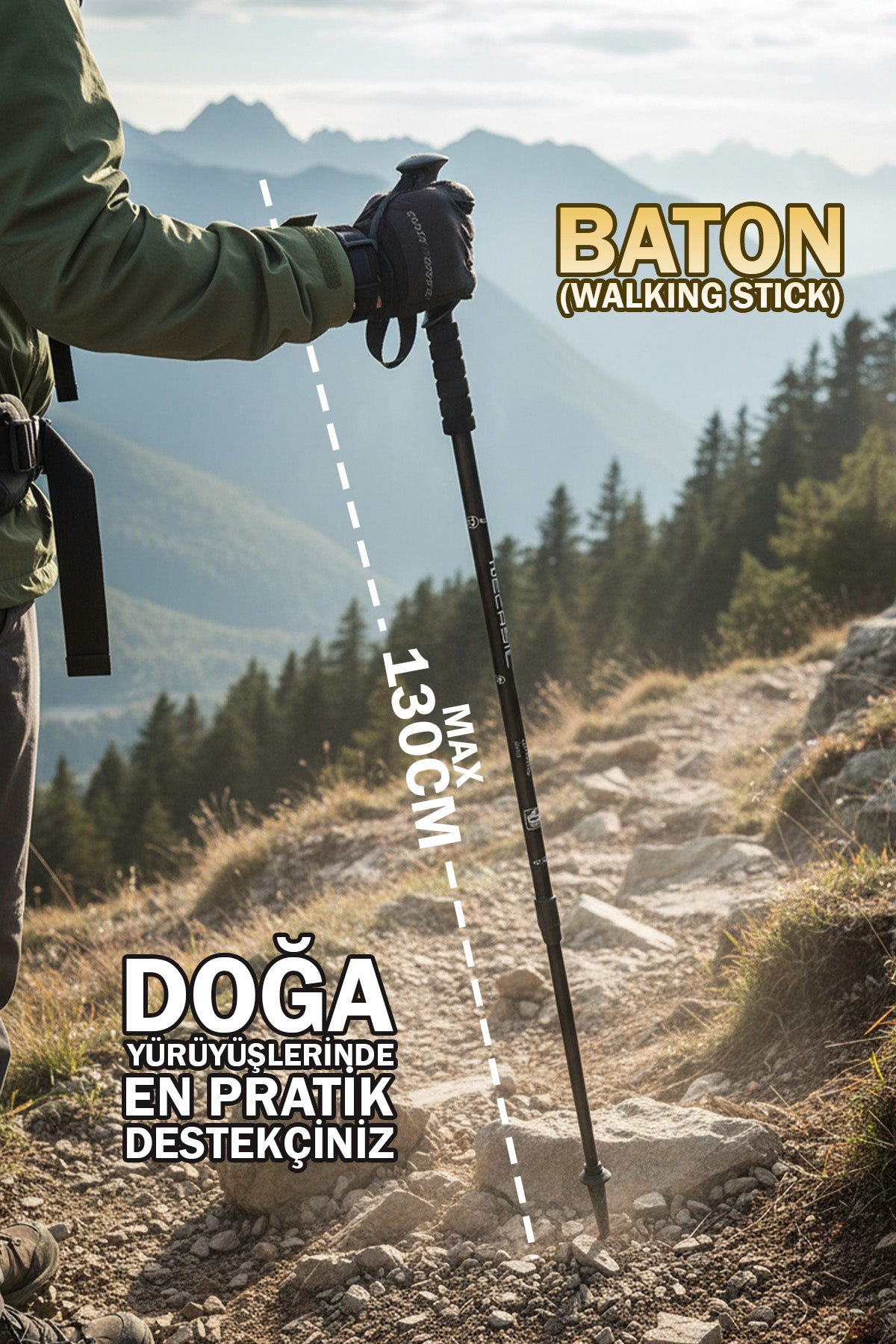 EFSANE KAMP - Baton/baston Katlanabilir - Siyah