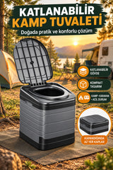Efsane Kamp - Portatif Katlanabilir Konfor Kamp Seyahat Yaşlı Çocuk Tuvaleti - Büyük