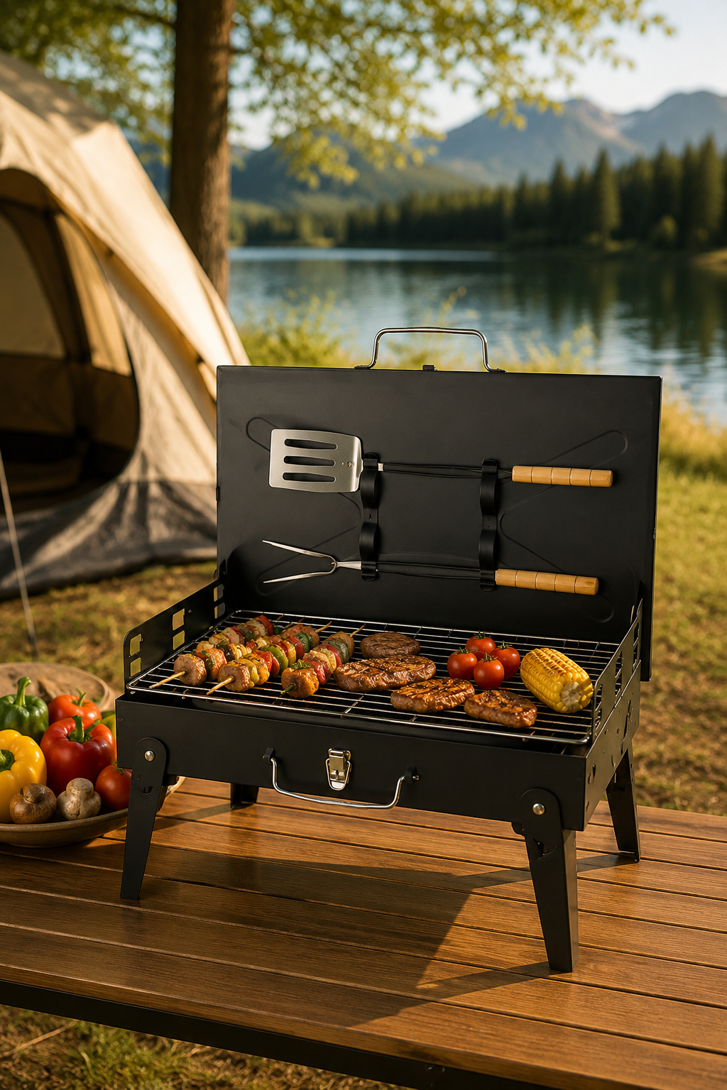 EFSANE KAMP - Portatif Barbekü Çanta Tipi Fonksiyonel Mangal